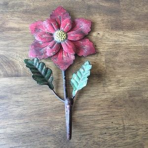 Metal Flower Robe / Towel / Coat Hook NWOT